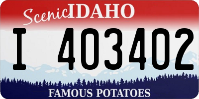 ID license plate I403402