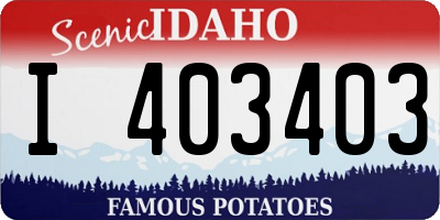 ID license plate I403403