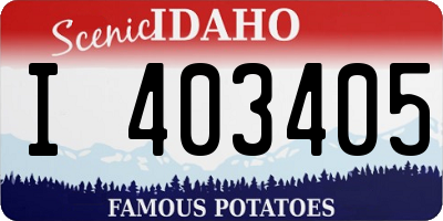 ID license plate I403405