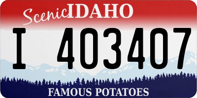 ID license plate I403407