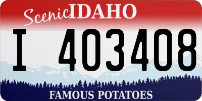 ID license plate I403408