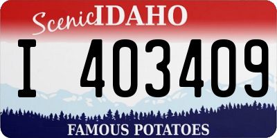 ID license plate I403409