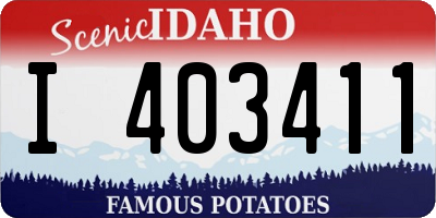 ID license plate I403411