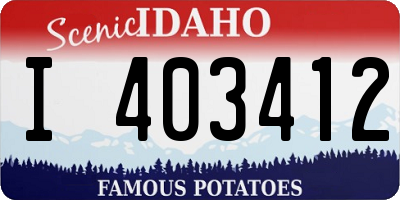 ID license plate I403412