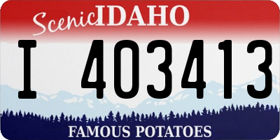 ID license plate I403413