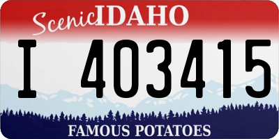 ID license plate I403415