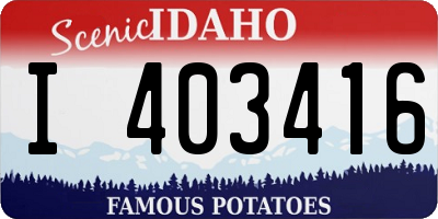 ID license plate I403416