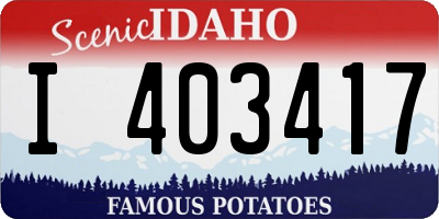ID license plate I403417