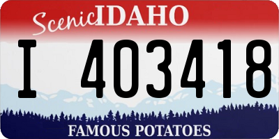 ID license plate I403418