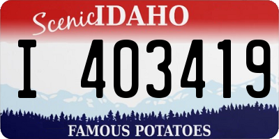 ID license plate I403419