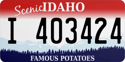 ID license plate I403424