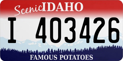 ID license plate I403426