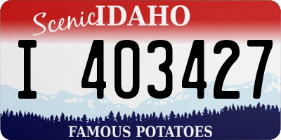 ID license plate I403427