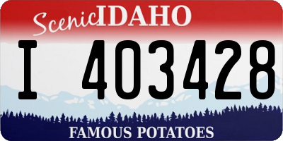 ID license plate I403428