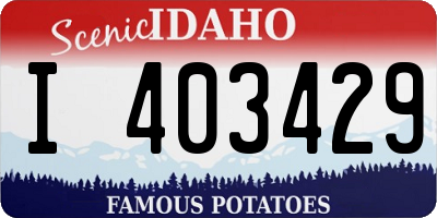ID license plate I403429