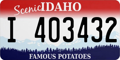 ID license plate I403432