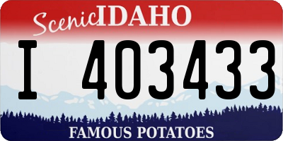 ID license plate I403433