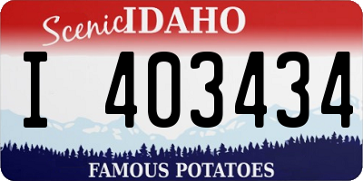 ID license plate I403434