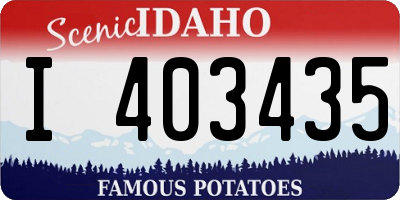 ID license plate I403435