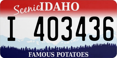 ID license plate I403436