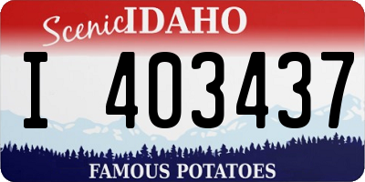 ID license plate I403437