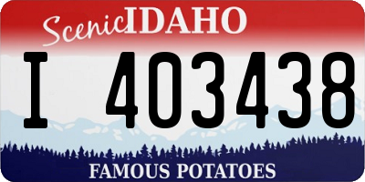 ID license plate I403438