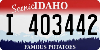 ID license plate I403442