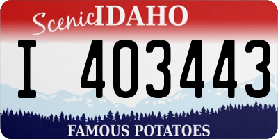 ID license plate I403443