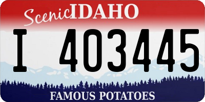 ID license plate I403445