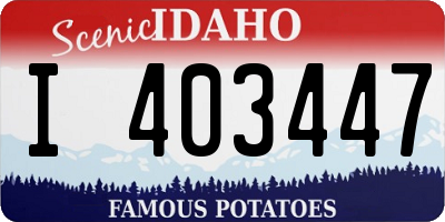 ID license plate I403447