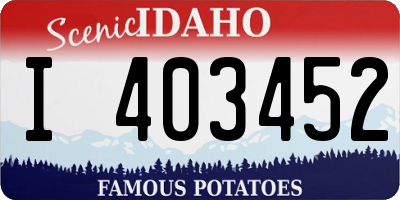 ID license plate I403452