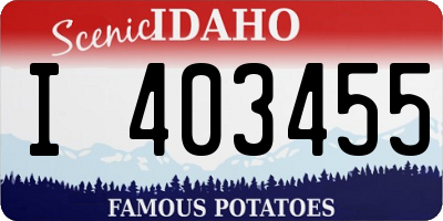 ID license plate I403455