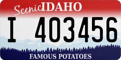 ID license plate I403456