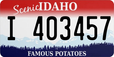 ID license plate I403457