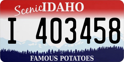 ID license plate I403458