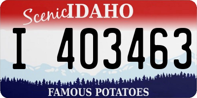 ID license plate I403463