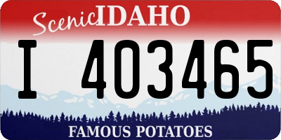 ID license plate I403465