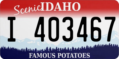 ID license plate I403467