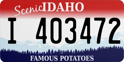 ID license plate I403472
