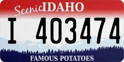 ID license plate I403474