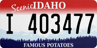 ID license plate I403477