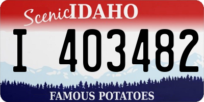 ID license plate I403482