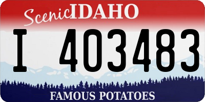 ID license plate I403483