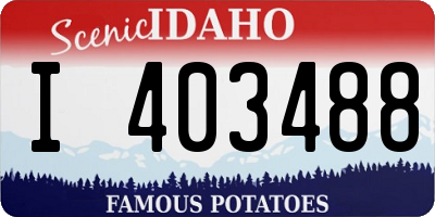 ID license plate I403488