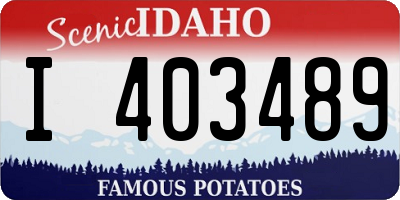 ID license plate I403489