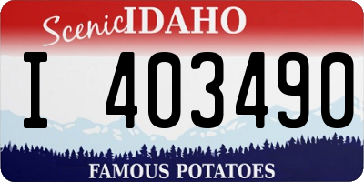 ID license plate I403490