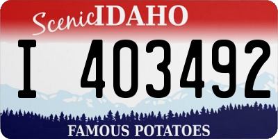 ID license plate I403492