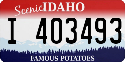 ID license plate I403493