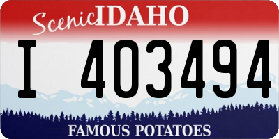 ID license plate I403494