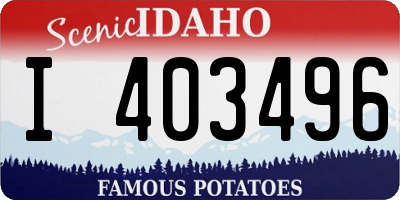 ID license plate I403496